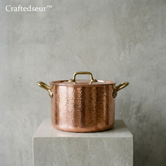 Craftedseur™ Hammered Copper Cooking Pot